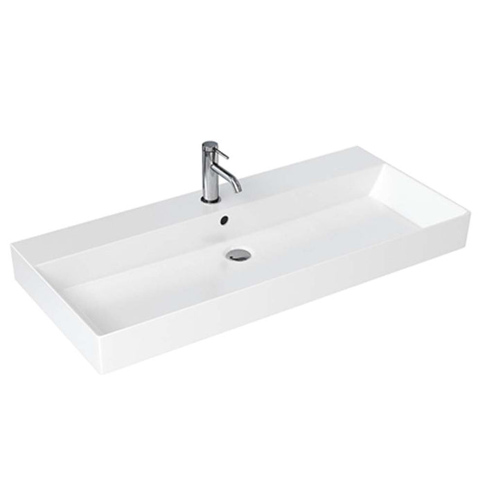 Britton Shoreditch 60/70/85/100cm Rectangle Countertop Basin - 0 & 1TH - Unbeatable Bathrooms