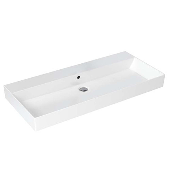 Britton Shoreditch 60/70/85/100cm Rectangle Countertop Basin - 0 & 1TH - Unbeatable Bathrooms