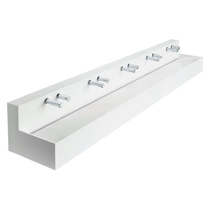 Armitage Shanks Silhouette 3000mm 5 Person Washtrough with Upstand & Waste - Unbeatable Bathrooms