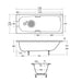 Ideal Standard Simplicity bath 170 x 70cm standard gauge steel with chrome plated grips two tapholes - Unbeatable Bathrooms