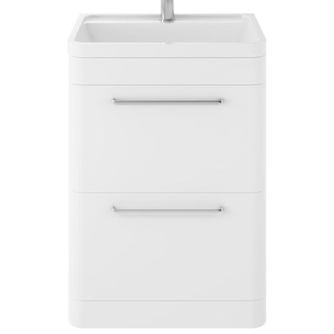 Hudson Reed Solar 600/800mm Vanity Unit - Floor Standing 2 Drawer Unit with Basin - Unbeatable Bathrooms