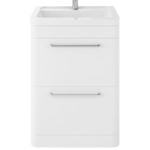 Hudson Reed Solar Cool 600/800mm Vanity Unit - Floor Standing 2 Drawer Unit with Basin - Unbeatable Bathrooms