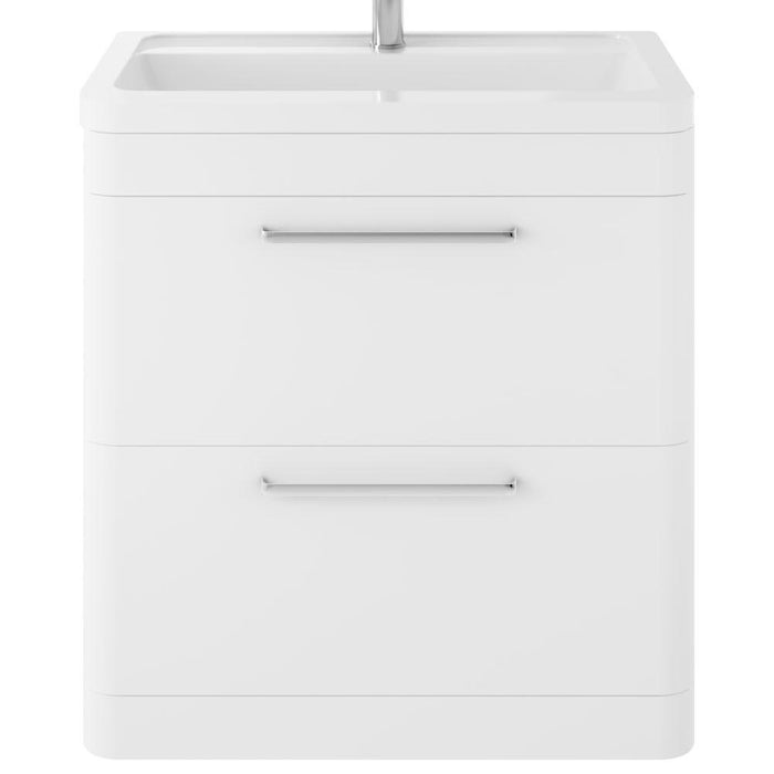 Hudson Reed Solar Cool 600/800mm Vanity Unit - Floor Standing 2 Drawer Unit with Basin - Unbeatable Bathrooms