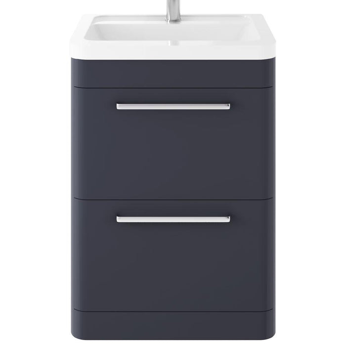 Hudson Reed Solar Cool 600/800mm Vanity Unit - Floor Standing 2 Drawer Unit with Basin - Unbeatable Bathrooms