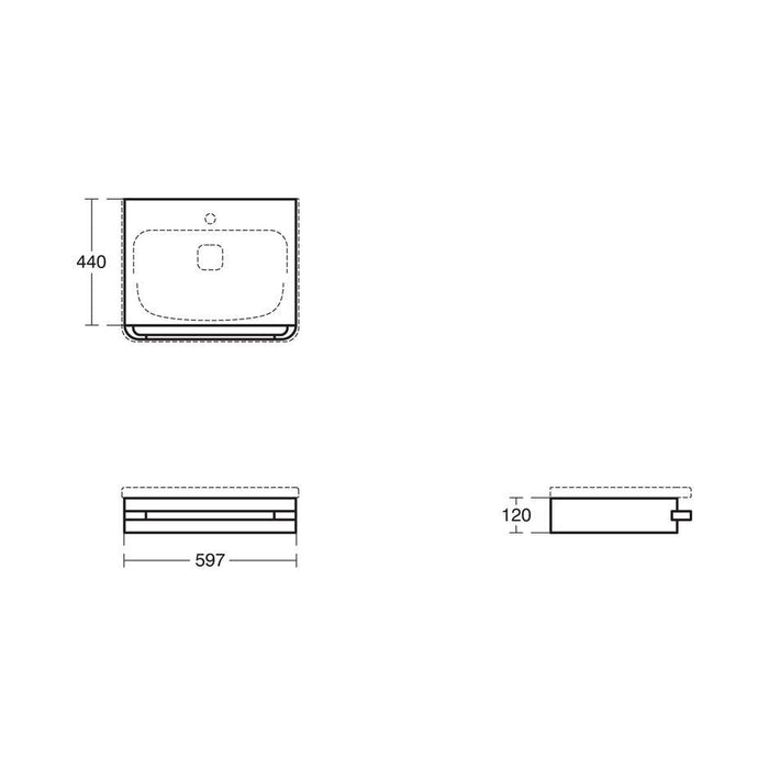 Sottini Turano 600 Basin Shelf with Vanity Basin - Unbeatable Bathrooms