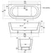Ideal Standard Adapto 1800 x 800mm D-Shape Double Ended Freestanding Bath with Clicker Waste 0TH - Unbeatable Bathrooms