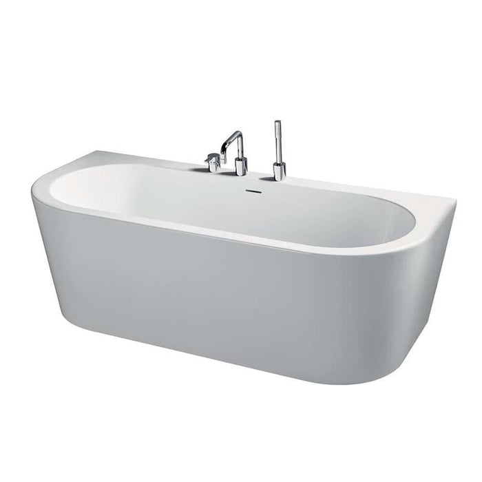 Ideal Standard Adapto 1800 x 800mm D-Shape Double Ended Freestanding Bath with Clicker Waste 0TH - Unbeatable Bathrooms