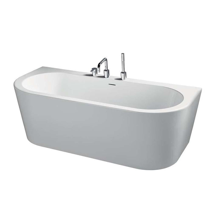Sottini Bormida 1800 x 800mm D-Shape Double Ended Bath with Clicker Waste 0TH - Unbeatable Bathrooms