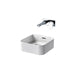 Sottini Fusaro 400mm 0TH Square Countertop Vessel Basin with Overflow & Integral Clicker Waste - Unbeatable Bathrooms