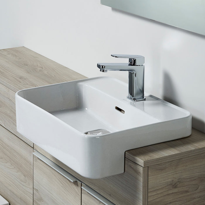 Sottini Fusaro 500mm 1TH Semi-Countertop Basin with Overflow & Integral Clicker Waste - Unbeatable Bathrooms