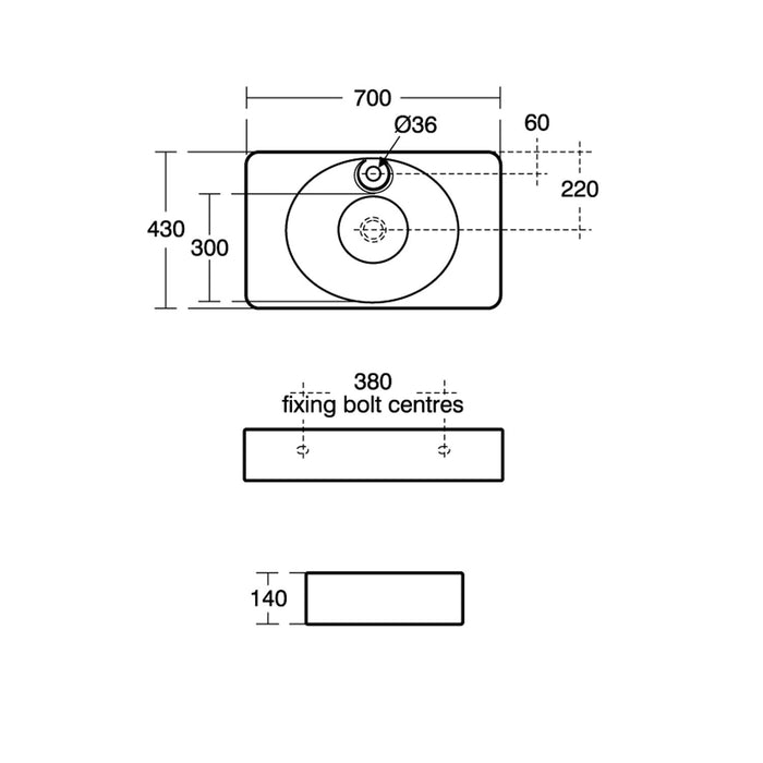 Sottini Gravina 700mm 1TH Countertop Basin (No Overflow) - Unbeatable Bathrooms
