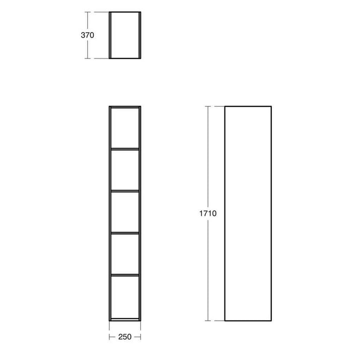 Sottini Ippari 25cm Open Full Column Unit with Four Shelves - Unbeatable Bathrooms