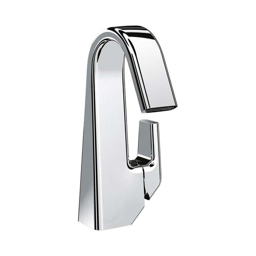 Sottini Melito Single Lever Small Basin Mixer with Curved Spout & Pop Up Waste - Unbeatable Bathrooms