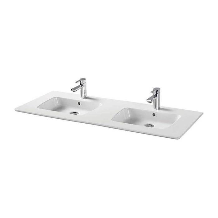Sottini Simeto Due 1240mm 2TH Double Counter Inset Basin - Unbeatable Bathrooms