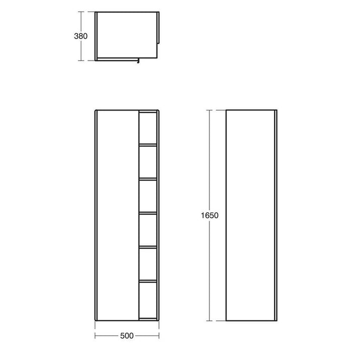 Sottini Simeto Full Column Unit with One Door & Open Shelves - Unbeatable Bathrooms