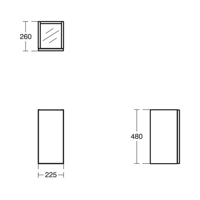 Sottini Turano 22.5cm Side Guest Unit with Glass Worktop - Unbeatable Bathrooms