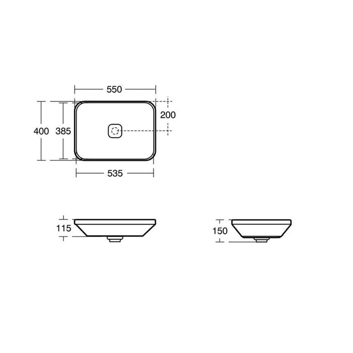 Sottini Turano 550mm 0TH Countertop Vessel Basin - Unbeatable Bathrooms