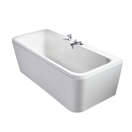 Sottini Turano Peninsular Idealform Plus+ 1800 x 800mm D-Shaped Double Ended Bath with Waste - Unbeatable Bathrooms