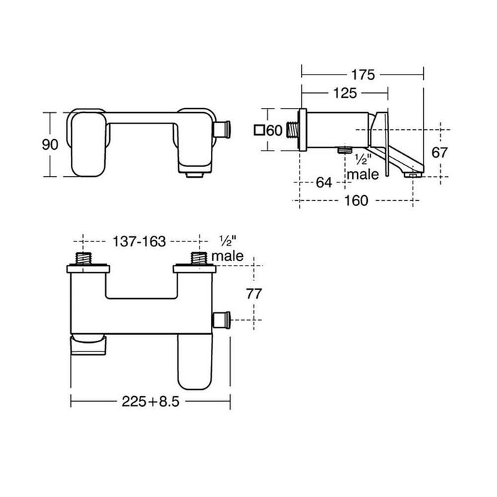 Sottini Turano Single Lever Exposed Bath Shower Mixer - Unbeatable Bathrooms