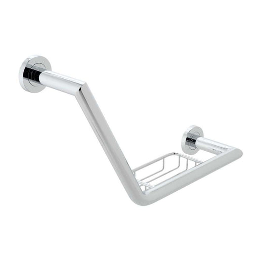 Vado Spa 456mm Angled Grab Rail with Basket - Unbeatable Bathrooms