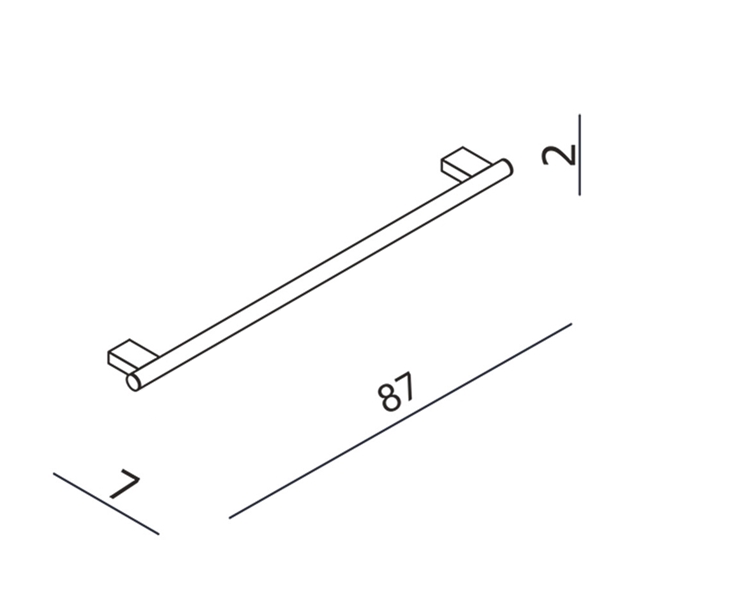 Essential URBAN Single Towel Rail 80cm - Unbeatable Bathrooms