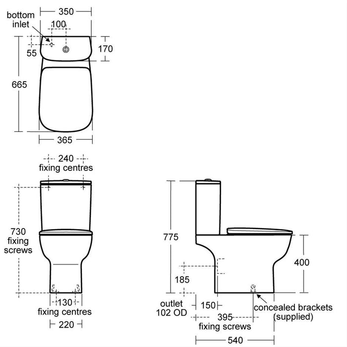 Ideal Standard Studio Echo Close Coupled Toilet - Unbeatable Bathrooms