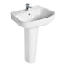 Ideal Standard Studio Echo 50/55/60cm 1TH Pedestal Basin with Overflow - Unbeatable Bathrooms