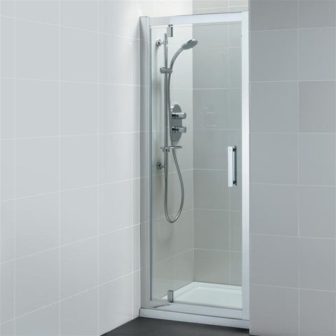 Ideal Standard Synergy Pivot door, IdealClean Clear Glass, Bright Silver finish - Unbeatable Bathrooms