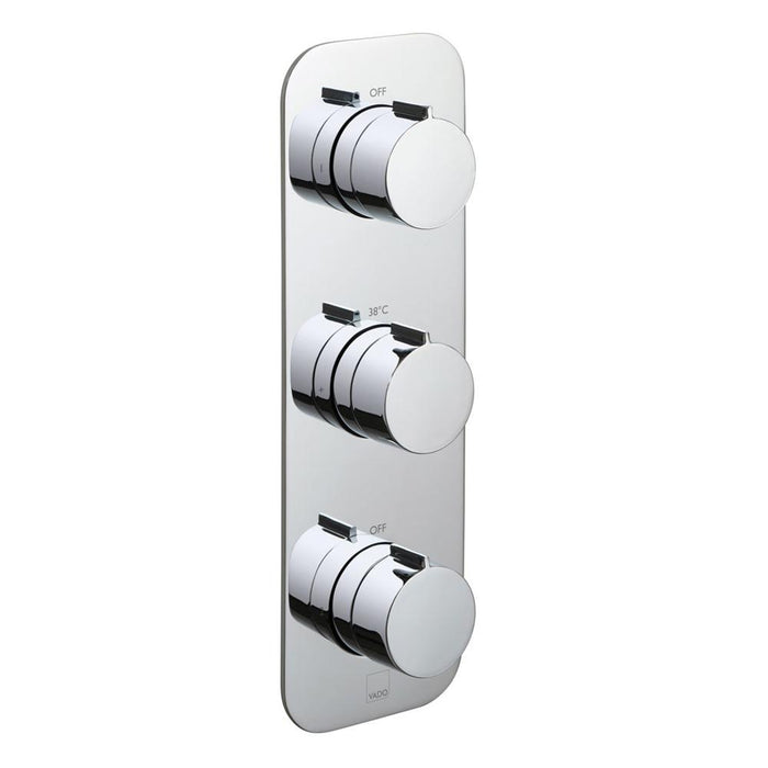 Vado Tablet Altitude Concealed 2 Outlet, 3 Handle Thermostatic Shower Valve - Unbeatable Bathrooms