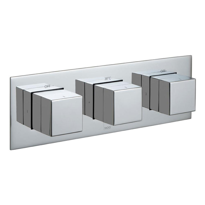 Vado Tablet Notion Concealed Two Outlet,Three Handle Thermostatic Shower Valve - Unbeatable Bathrooms