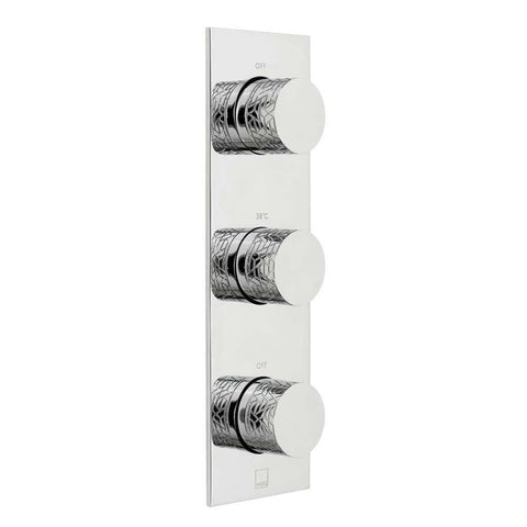 Vado Omika Two Outlet Three Handle Vertical Tablet Thermostatic Shower Valve - Unbeatable Bathrooms