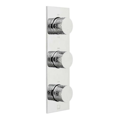 Vado Omika Three Outlet Three Handle Vertical Tablet Thermostatic Shower Valve - Unbeatable Bathrooms