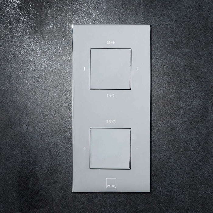 Vado Tablet Notion Concealed Two Outlet,Two Handle Thermostatic Shower Valve with All-Flow Function - Unbeatable Bathrooms