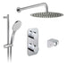 Vado Shower Valve Package of Altitude Two Outlet,Two Handle Concealed Thermostatic Shower Valve,Fixed Shower Head & Slide Rail Shower Kit - Unbeatable Bathrooms