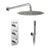 Vado Shower Valve Package of Two Outlet,Three Handle Concealed Thermostatic Valve,Fixed Shower Head & Slide Rail Shower Kit - Unbeatable Bathrooms