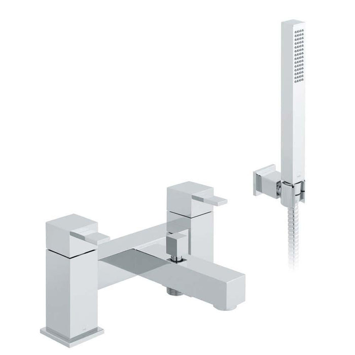 Vado Te Two Hole Deck Mounted Bath Shower Mixer with Shower Kit - Unbeatable Bathrooms