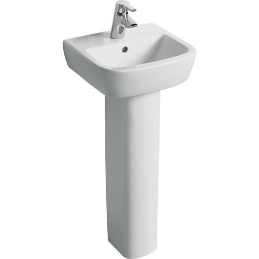 Ideal Standard Tempo 40cm Cloakroom Pedestal Basin - 1 & 2TH - Unbeatable Bathrooms