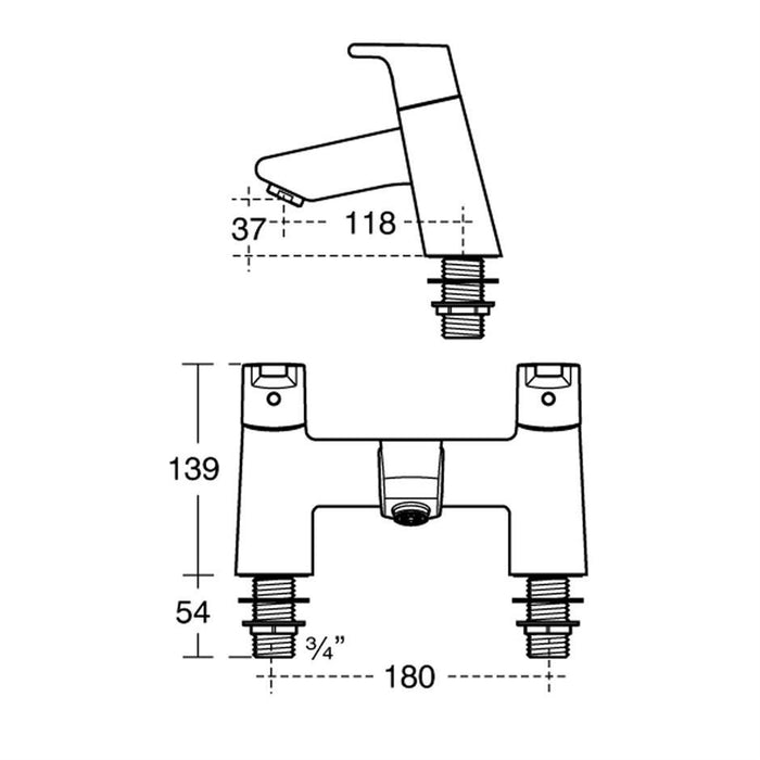 Ideal Standard Tempo Cube 170 x 75cm - 180 x 80cm Double Ended Idealform Plus+ - Unbeatable Bathrooms
