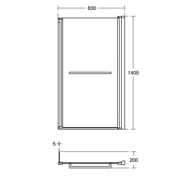 Ideal Standard Tempo Cube Shower Bath Screen - 830 x 1405mm - Unbeatable Bathrooms