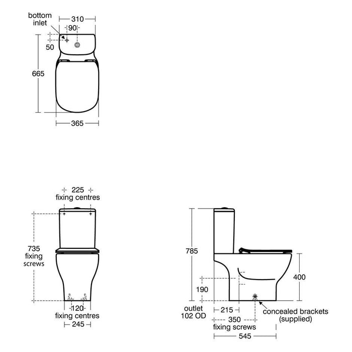 Ideal Standard Tesi Close Coupled Toilet with Aquablade Technology - Unbeatable Bathrooms