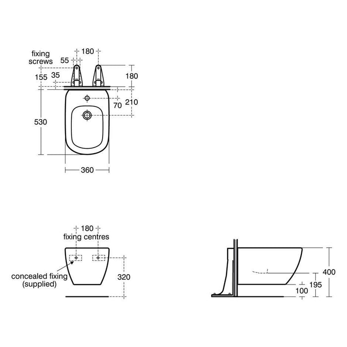 Ideal Standard Tesi wall hung bidet - one taphole - Unbeatable Bathrooms