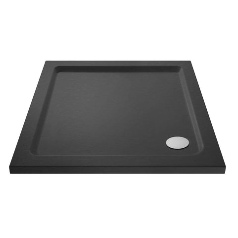 Hudson Reed 1000mm Square Shower Tray - Black Slate - Unbeatable Bathrooms