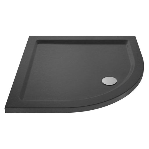 Hudson Reed 800mm Quadrant Shower Tray - Black Slate - Unbeatable Bathrooms