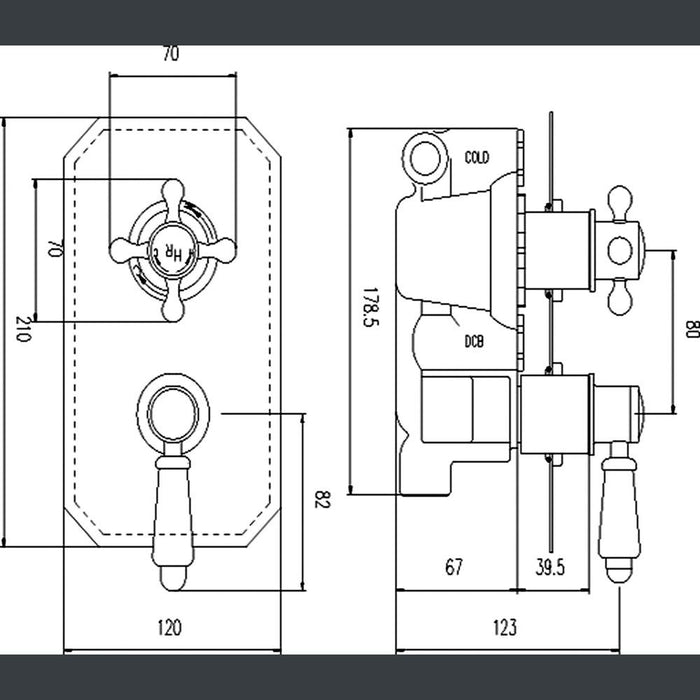 Hudson Reed Topaz Twin Concealed Shower Valve - Unbeatable Bathrooms