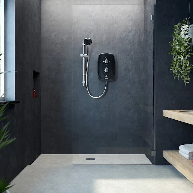 Aqualisa eVOLVE Electric Shower - Midnight Black - Unbeatable Bathrooms