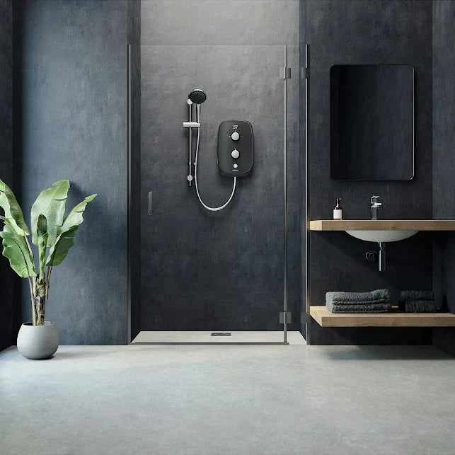 Aqualisa eVOLVE Electric Shower - Space Grey - Unbeatable Bathrooms