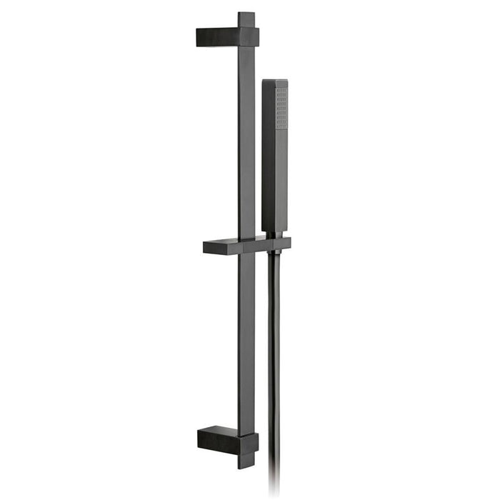 Vado Individual Square Slide Rail Shower Kit with Single-Function Shower Handset 600mm Slide Rail and Hose - Unbeatable Bathrooms
