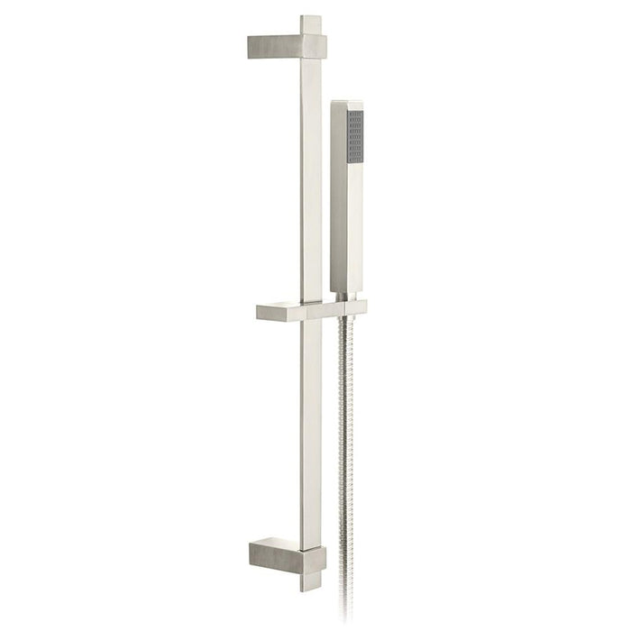 Vado Individual Square Slide Rail Shower Kit with Single-Function Shower Handset 600mm Slide Rail and Hose - Unbeatable Bathrooms