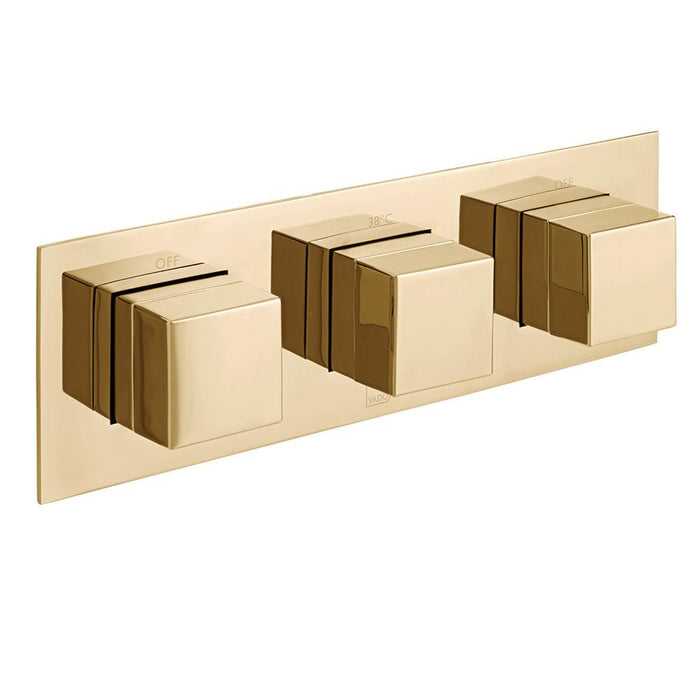 Vado Individual Tablet Notion Horizontal Concealed 3 Outlet, 3 Handle Thermostatic Valve with All-Flow Function - Unbeatable Bathrooms