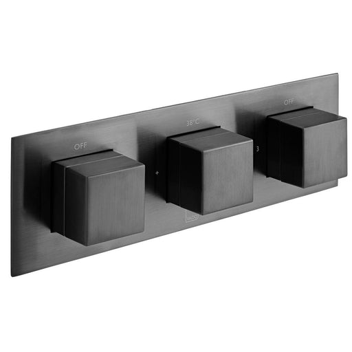 Vado Individual Tablet Notion Horizontal Concealed 3 Outlet, 3 Handle Thermostatic Valve with All-Flow Function - Unbeatable Bathrooms
